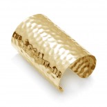 Zdjęcie - Bransoletka cuff szeroki w kolorze złota gnieciony 90mm